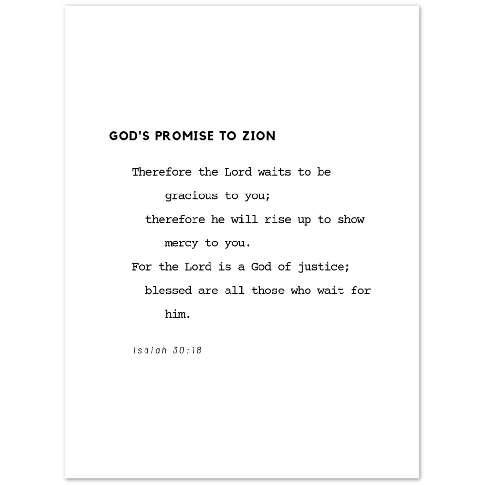 Bible Verse Poster Print - Isaiah 30:18