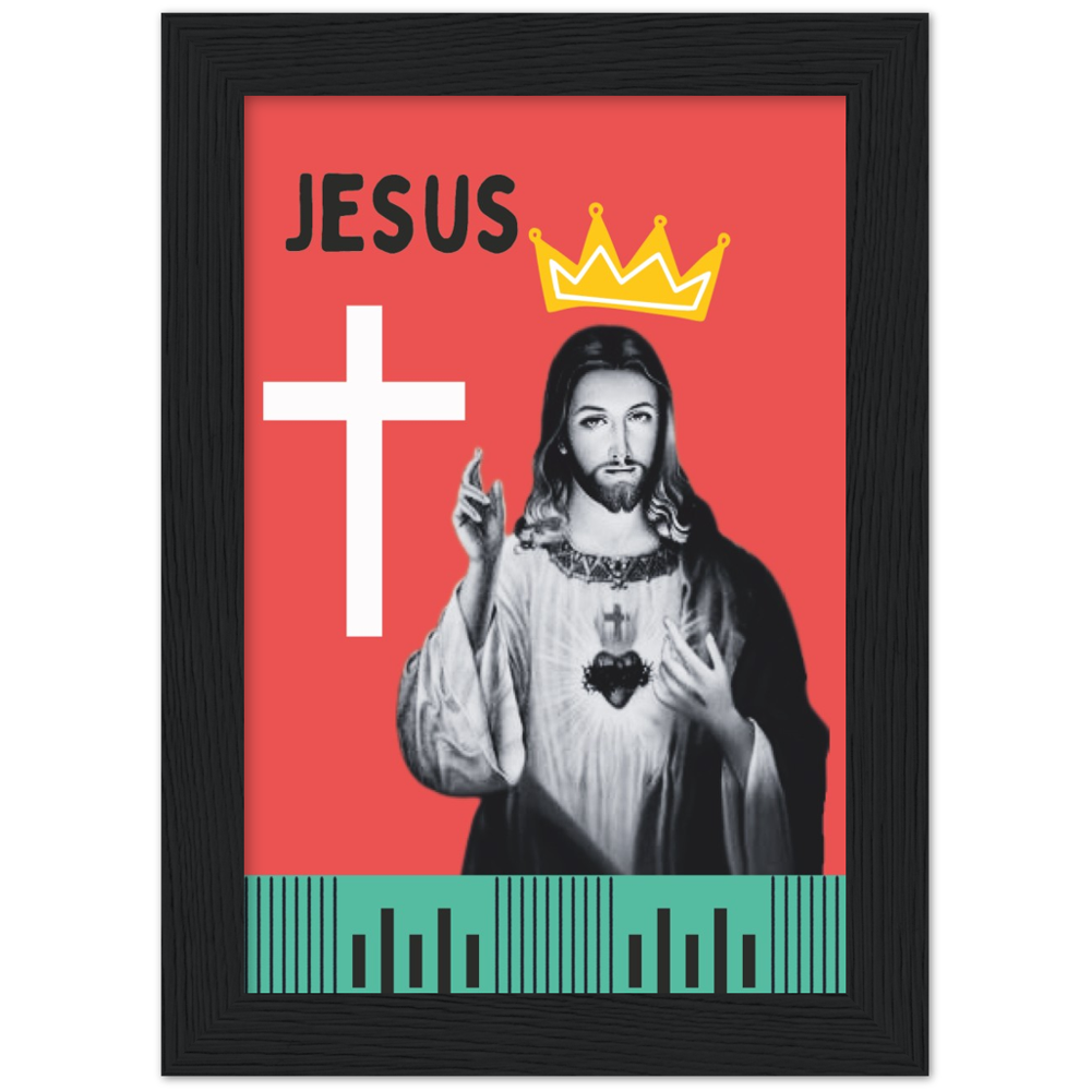 Pop Art Style Framed Portrait of Jesus