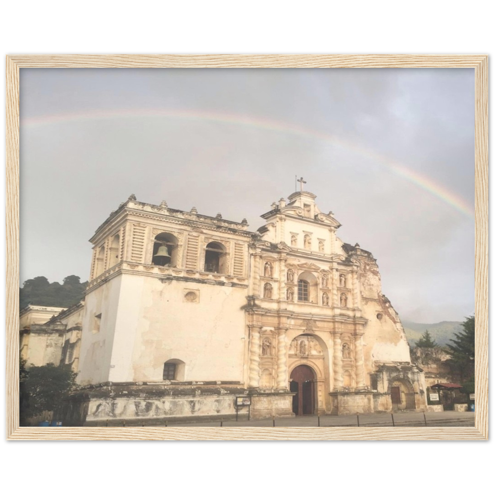 Church and Rainbow Antigua, Guatemala Framed Photo Print