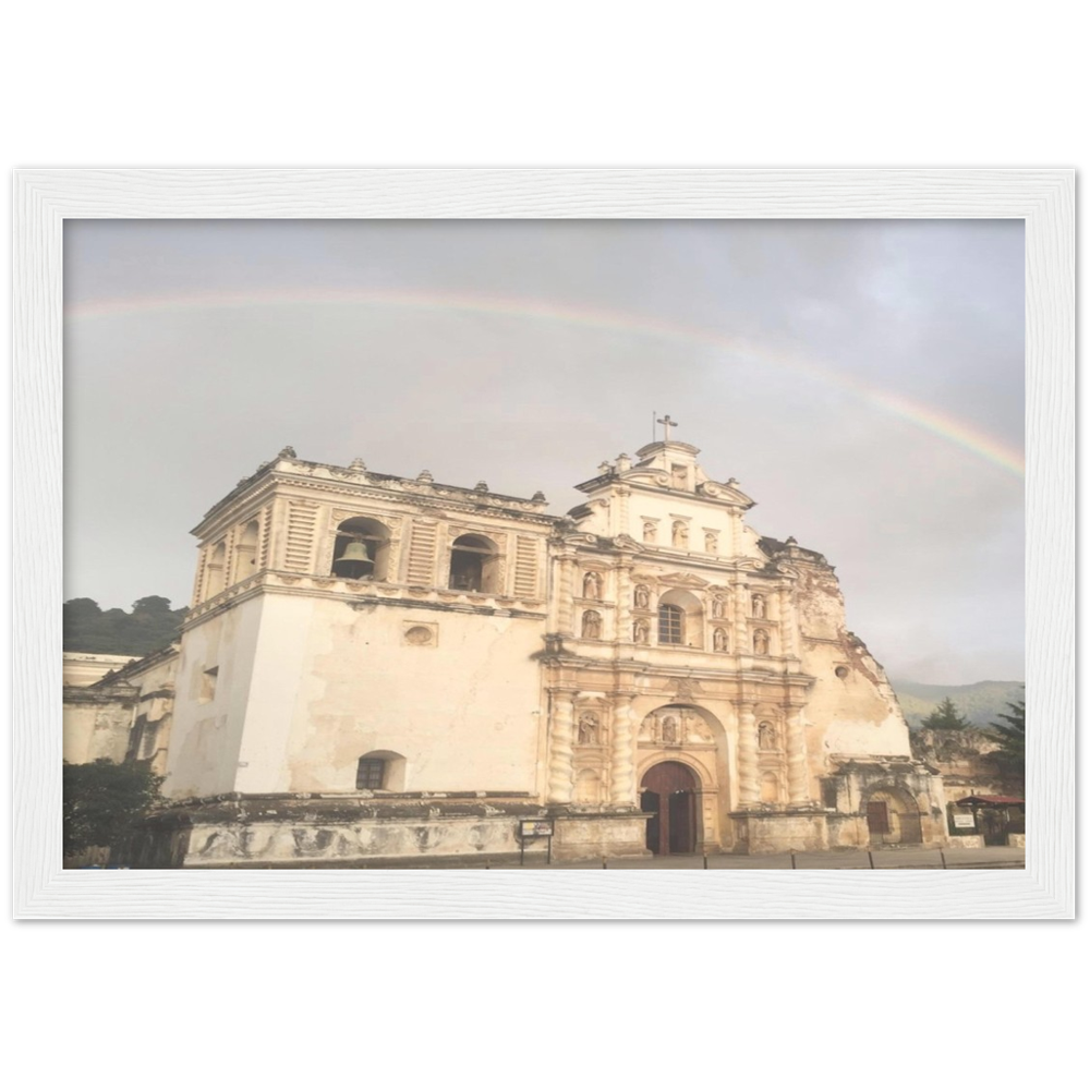 Church and Rainbow Antigua, Guatemala Framed Photo Print