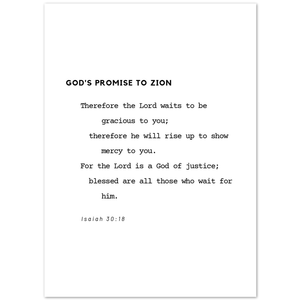 Bible Verse Poster Print - Isaiah 30:18