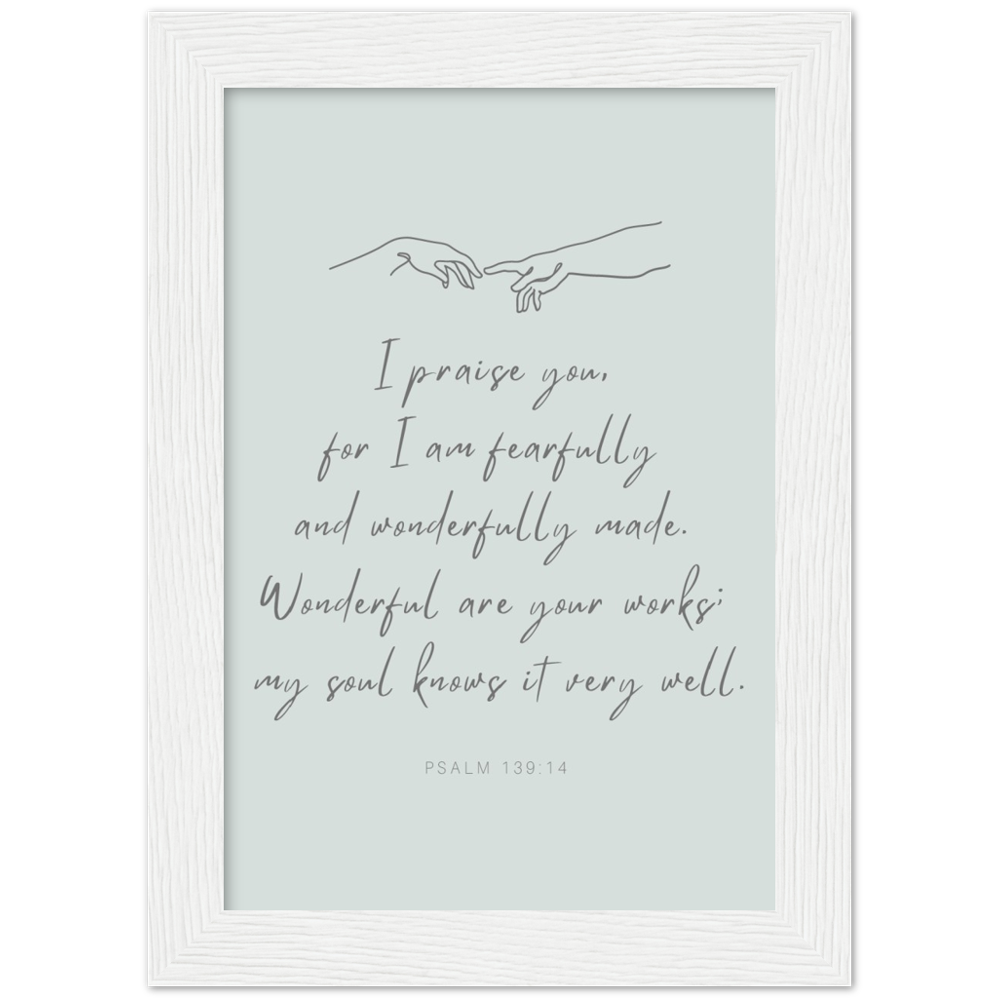 Bible Verse Framed Poster Print - Psalm 139:14