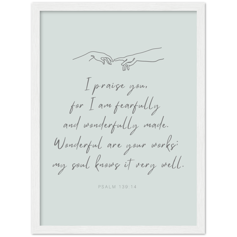 Bible Verse Framed Poster Print - Psalm 139:14