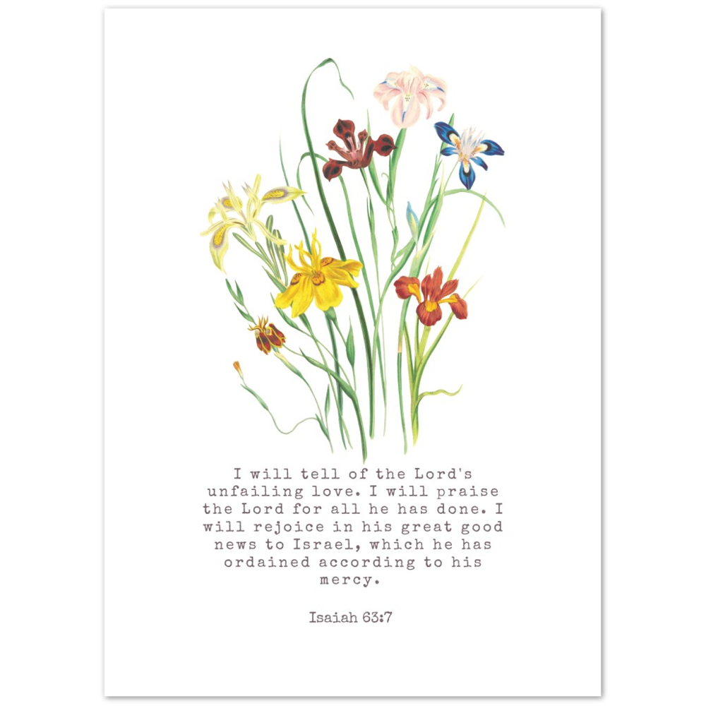 Bible Verse Poster Print - Isaiah 63:7