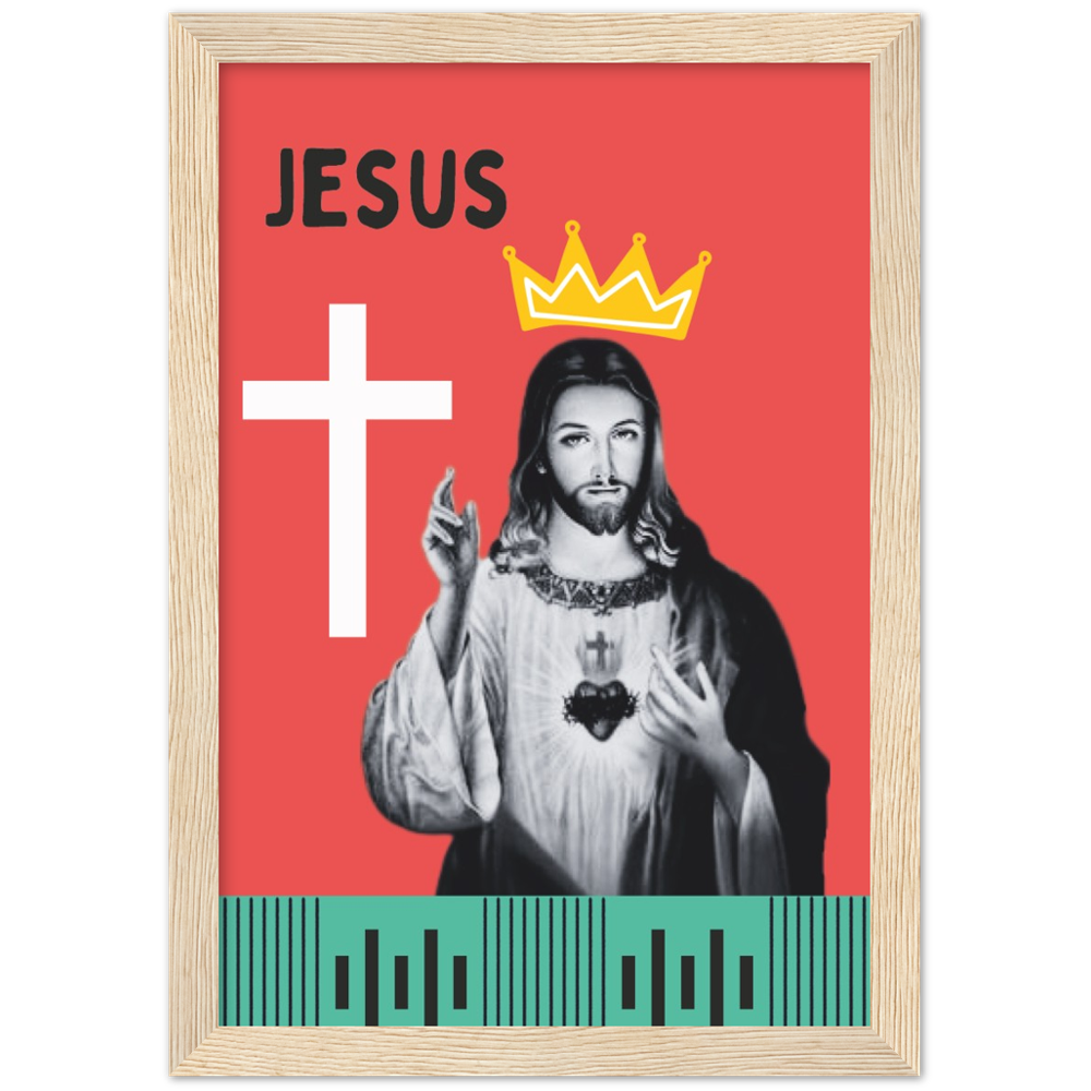 Pop Art Style Framed Portrait of Jesus