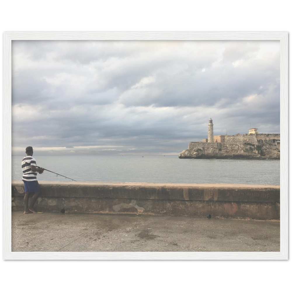 Fisher at La Malecon in Havana, Cuba Framed Photo Print