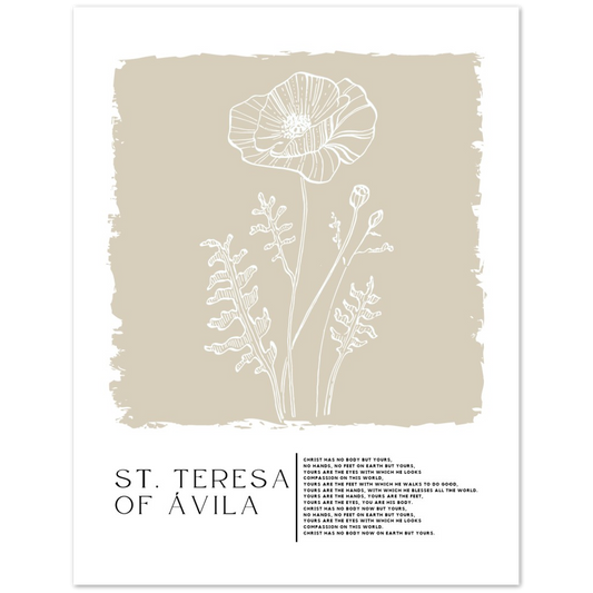 Catholic Prayer Poster Print - St. Teresa of Avila