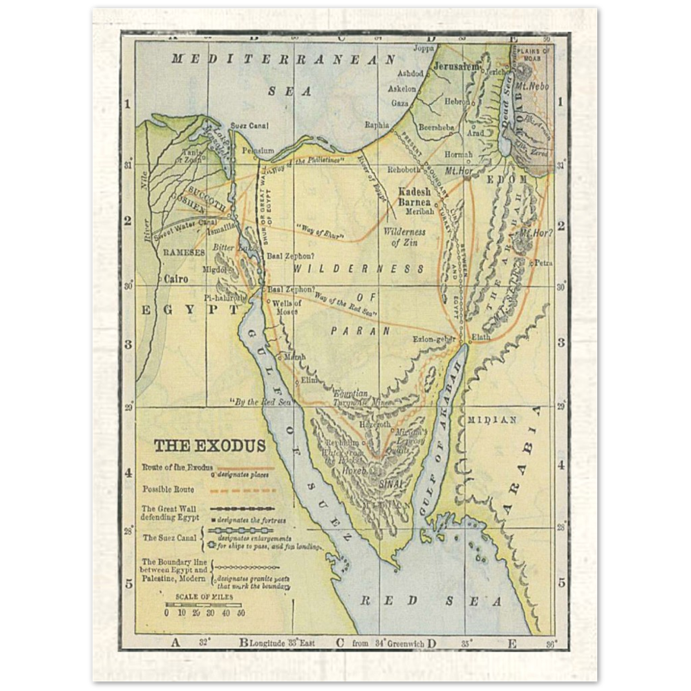 Map of The Exodus Poster Print