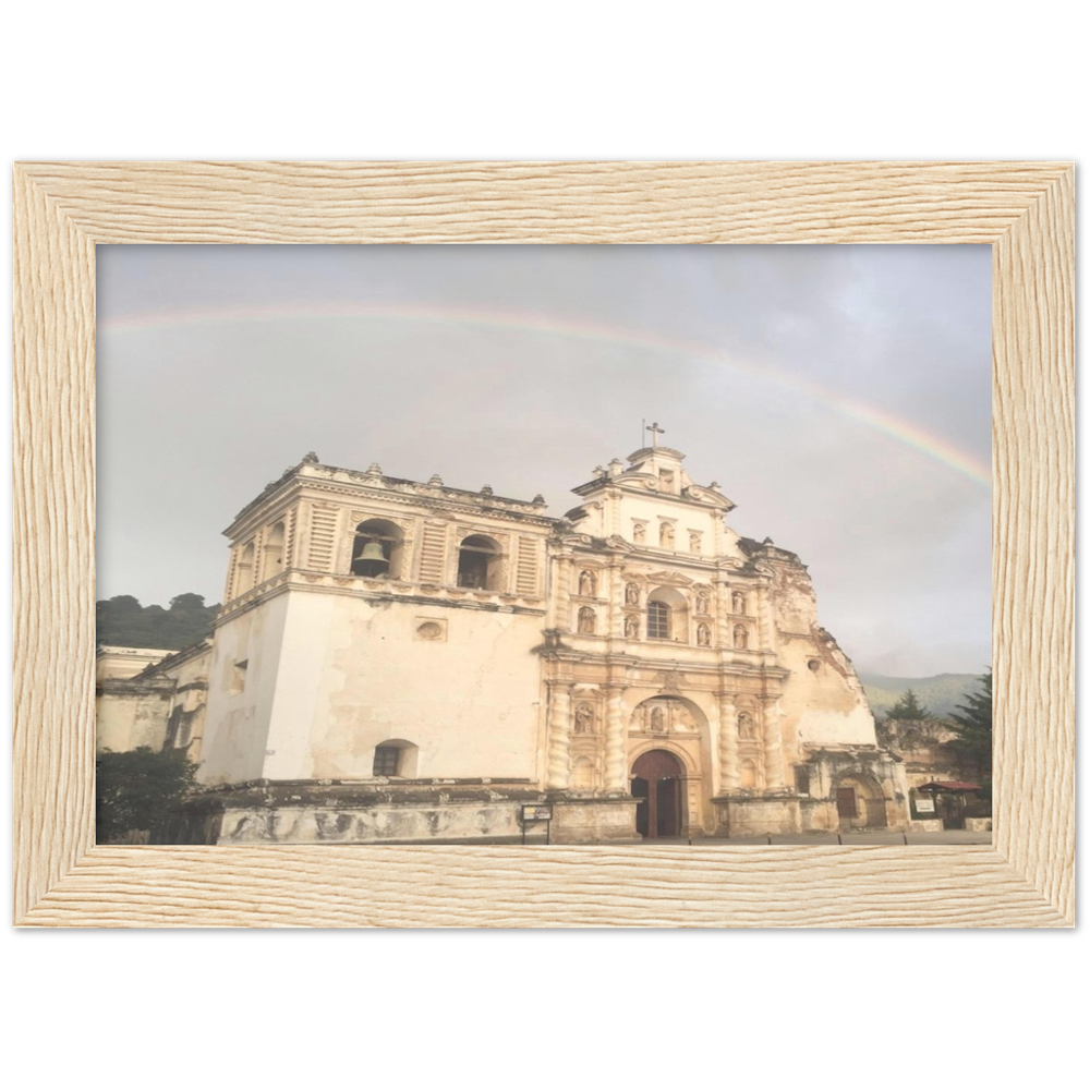 Church and Rainbow Antigua, Guatemala Framed Photo Print