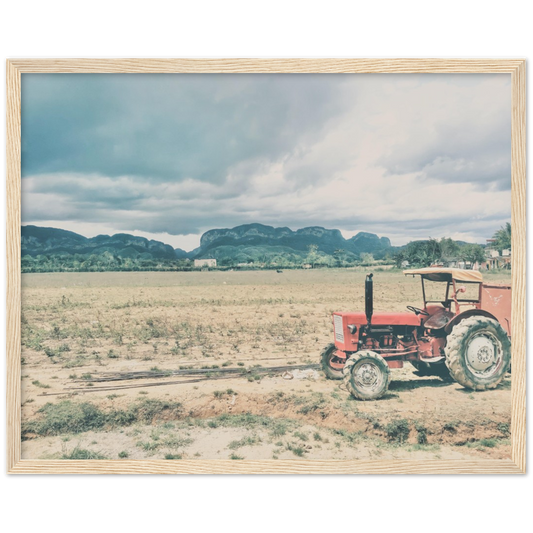 Cuban Countryside and Tractor Landscape Framed Photo Print