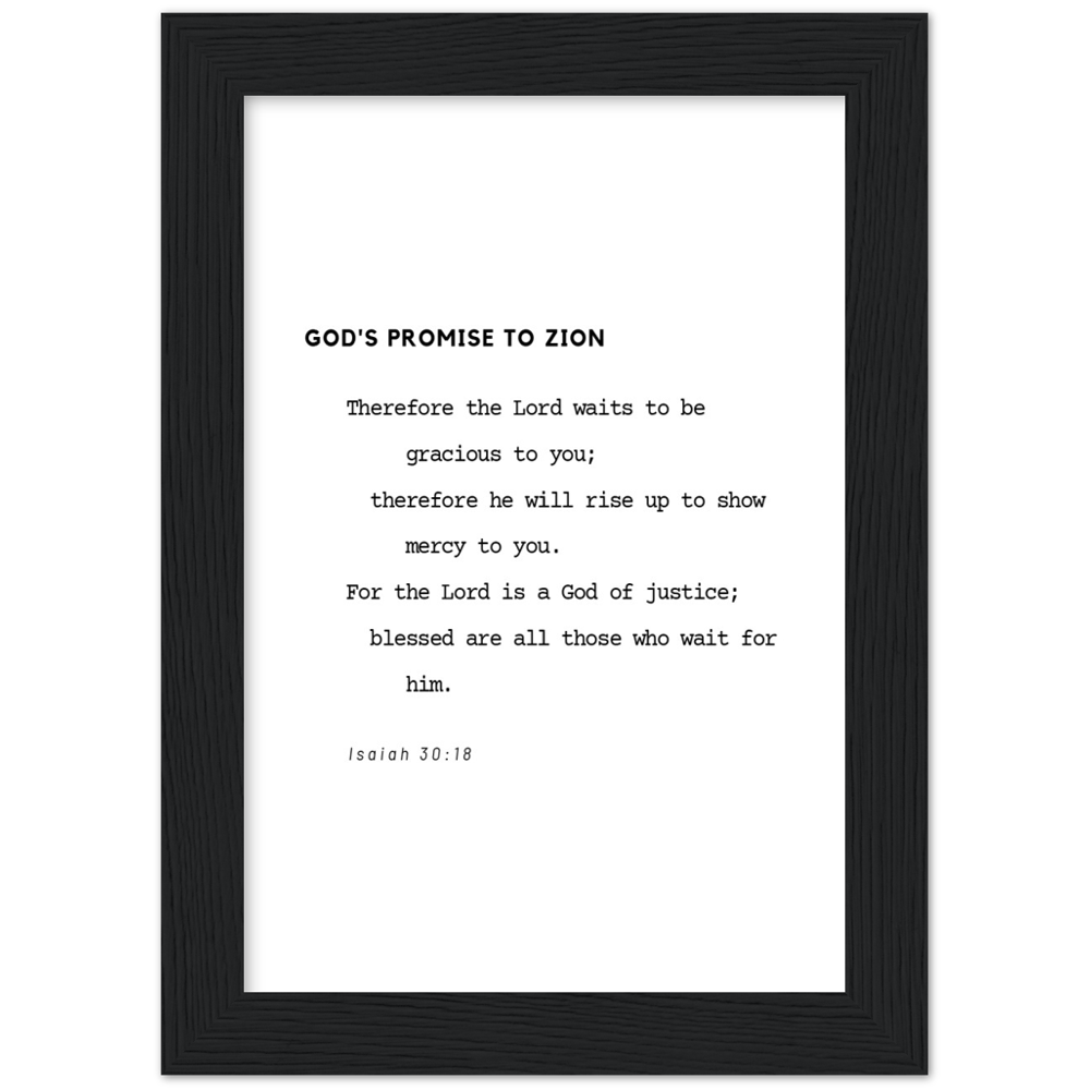 Bible Verse Framed Poster Print - Isaiah 30:18