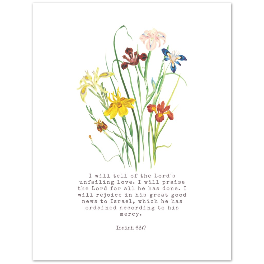 Bible Verse Poster Print - Isaiah 63:7