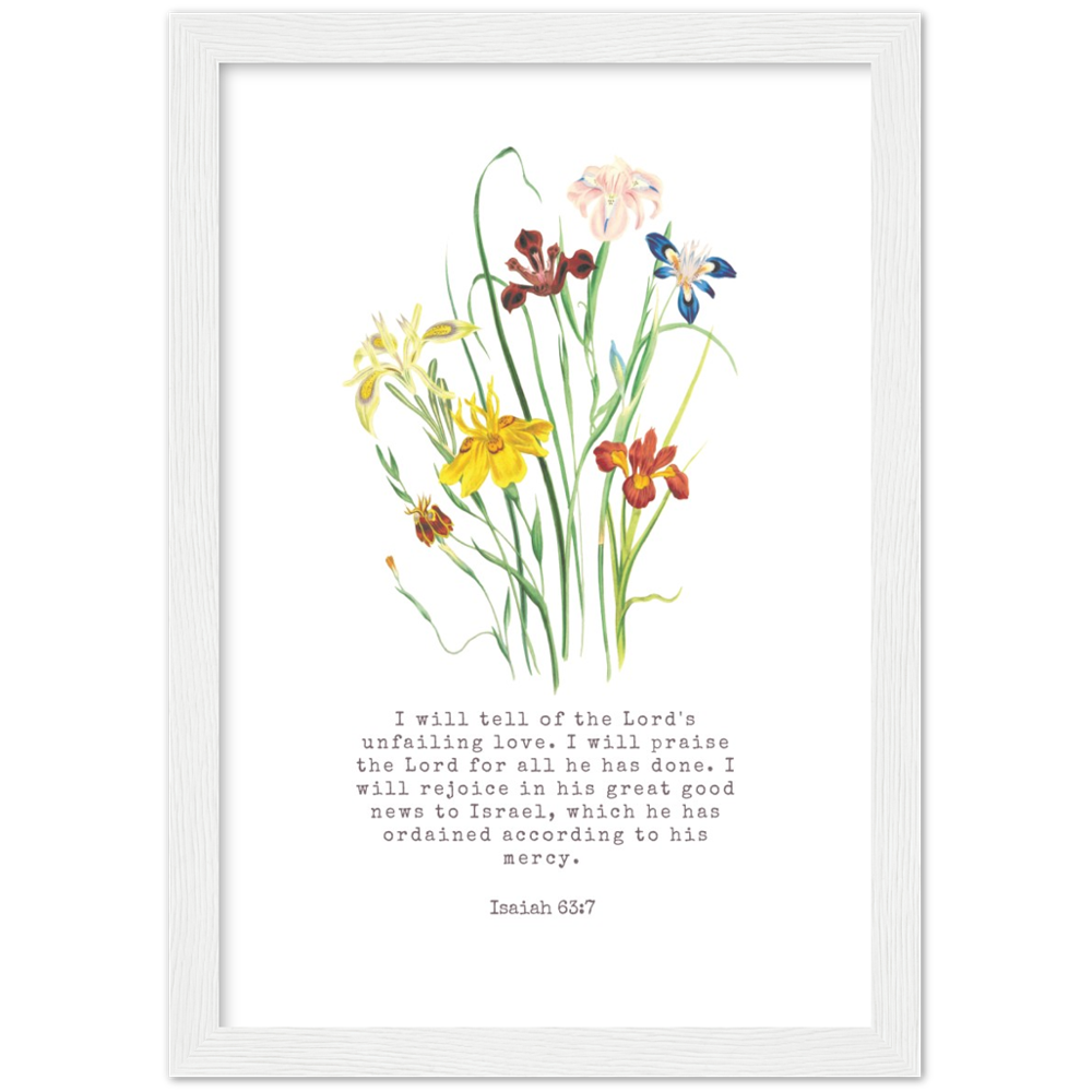 Bible Verse Framed Poster Print - Isaiah 63:7