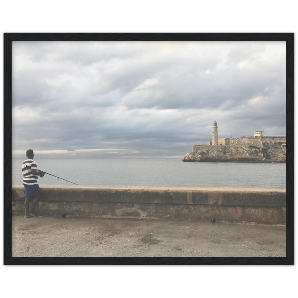 Fisher at La Malecon in Havana, Cuba Framed Photo Print