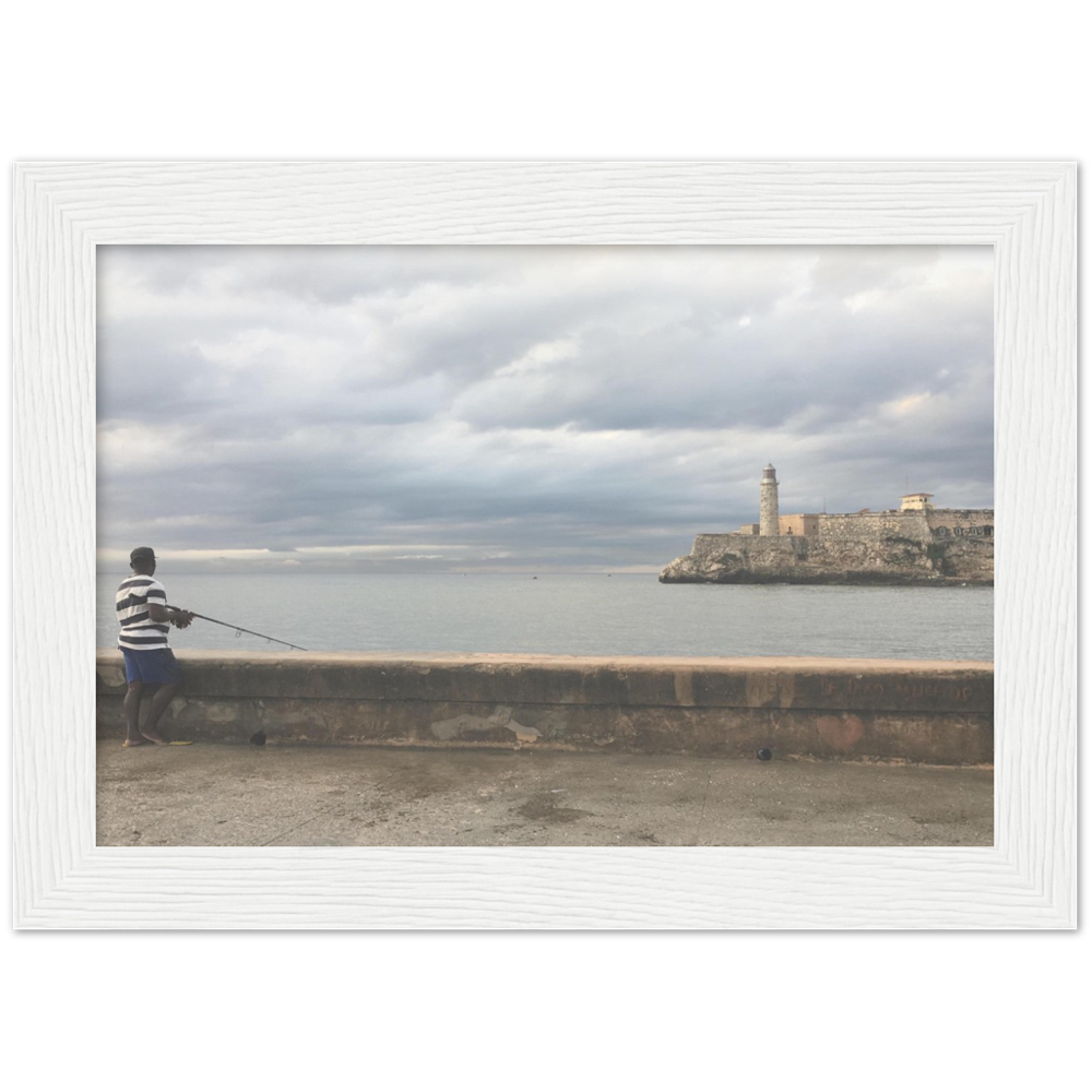 Fisher at La Malecon in Havana, Cuba Framed Photo Print