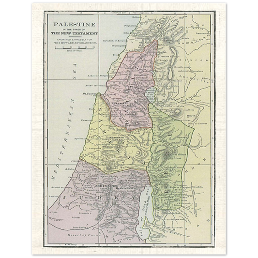 Map of Palistine in the New Testament Poster Print