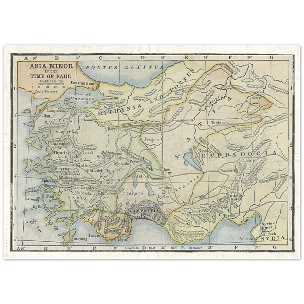 Map of Asia Minor in the Time of St. Paul Poster Print