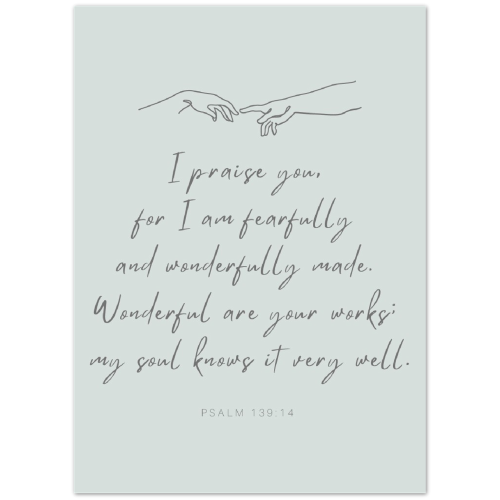 Bible Verse Poster Print - Psalm 139:14