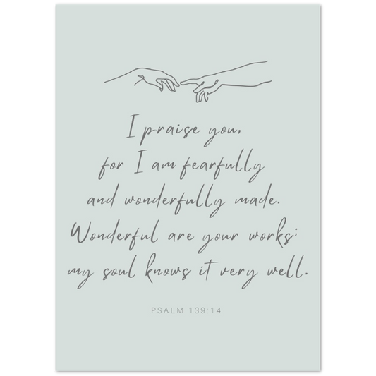 Bible Verse Poster Print - Psalm 139:14