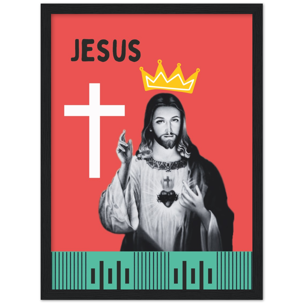 Pop Art Style Framed Portrait of Jesus