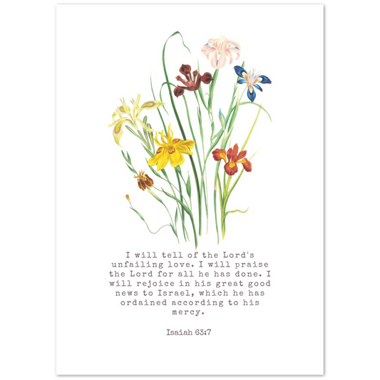 Bible Verse Poster Print - Isaiah 63:7