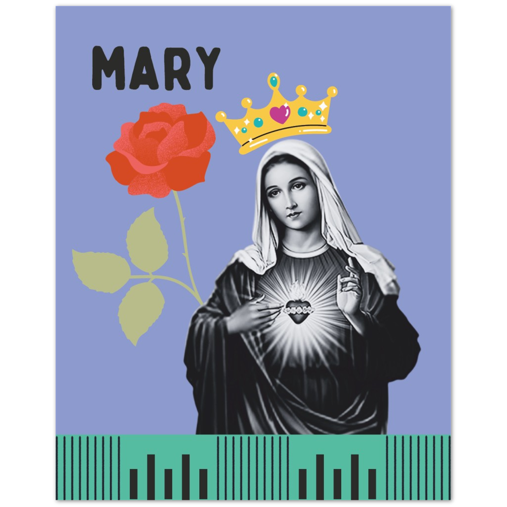 Pop Art Style Portrait of Virgin Mary