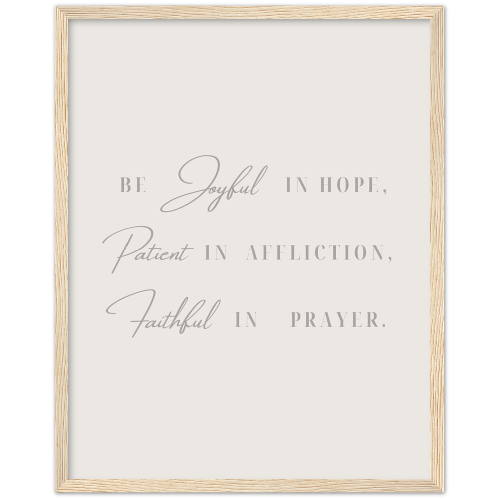 Bible Verse Framed Poster Print - Romans 12:12