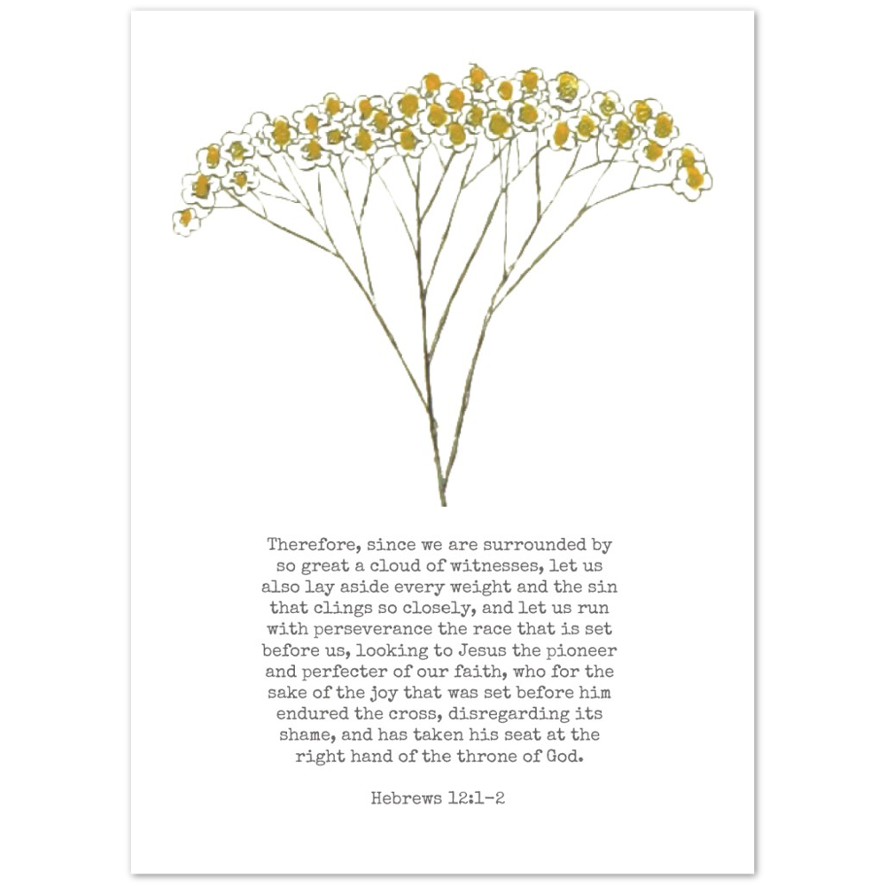 Bible Verse Poster Print - Hebrews 12:1-2