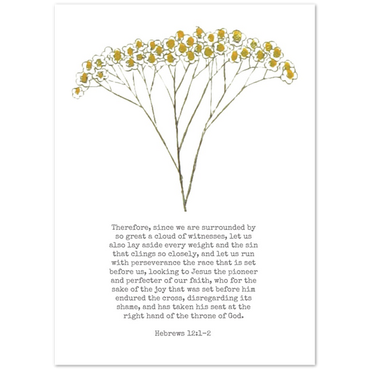 Bible Verse Poster Print - Hebrews 12:1-2