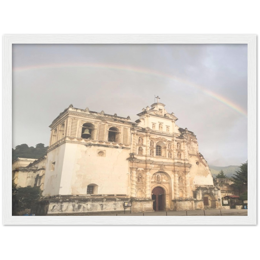 Church and Rainbow Antigua, Guatemala Framed Photo Print