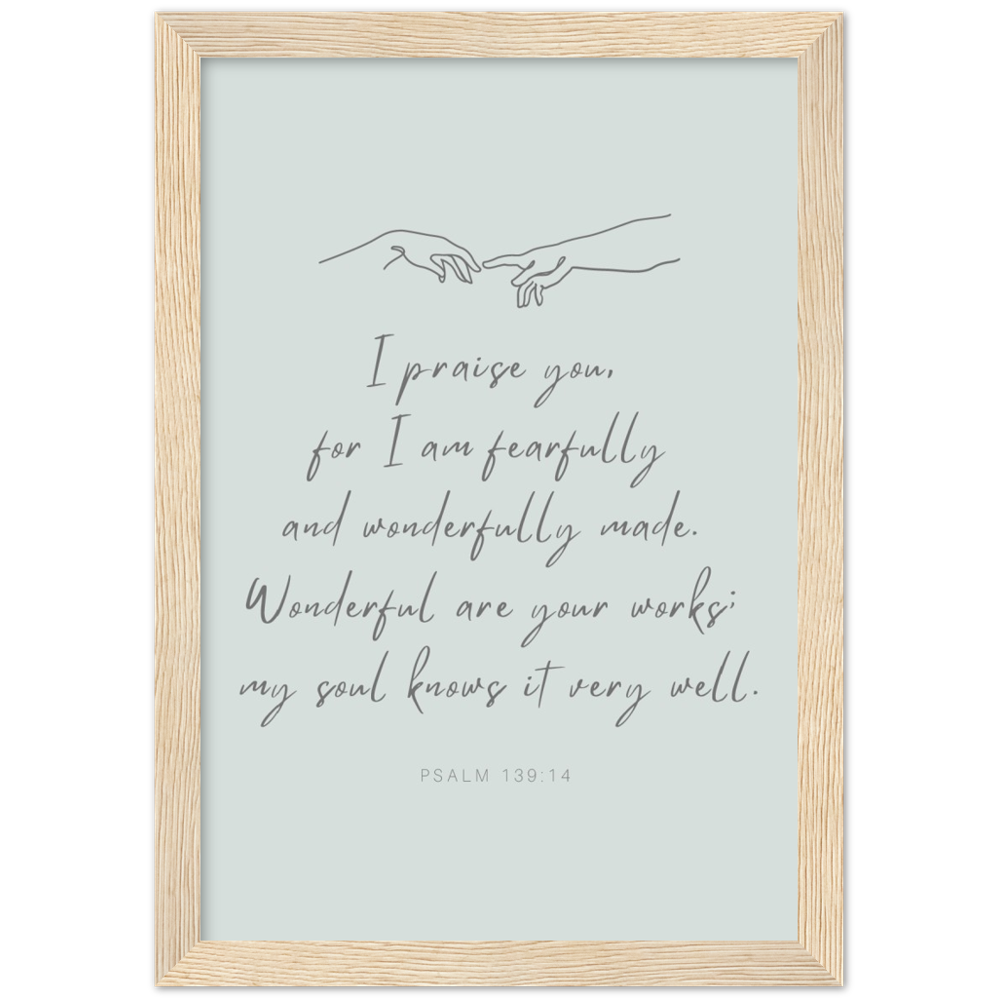 Bible Verse Framed Poster Print - Psalm 139:14