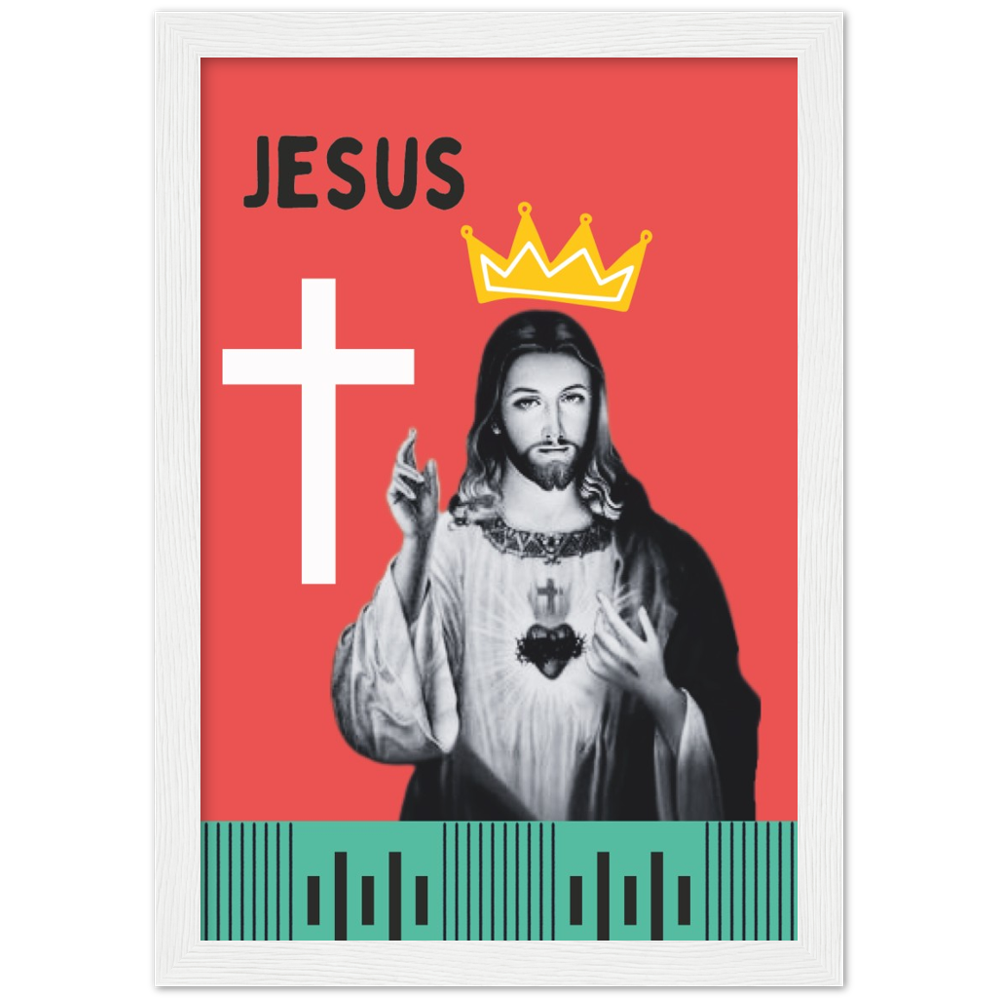 Pop Art Style Framed Portrait of Jesus