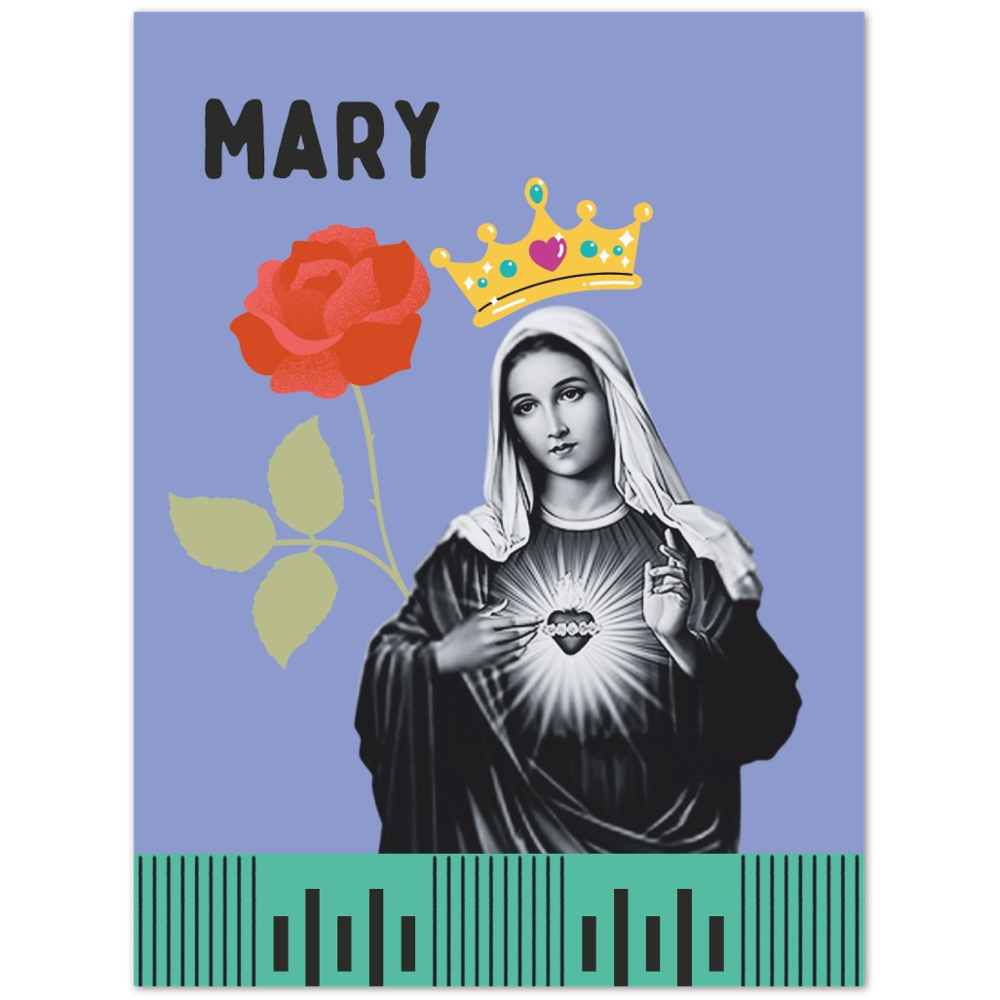 Pop Art Style Portrait of Virgin Mary