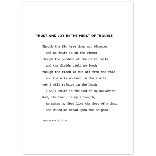 Bible Verse Poster Print - Habakkuk 3:17-19