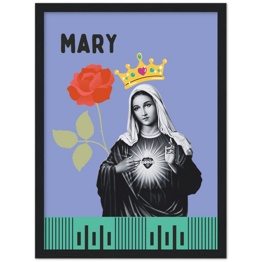 Pop Art Style Framed Portrait of Mary