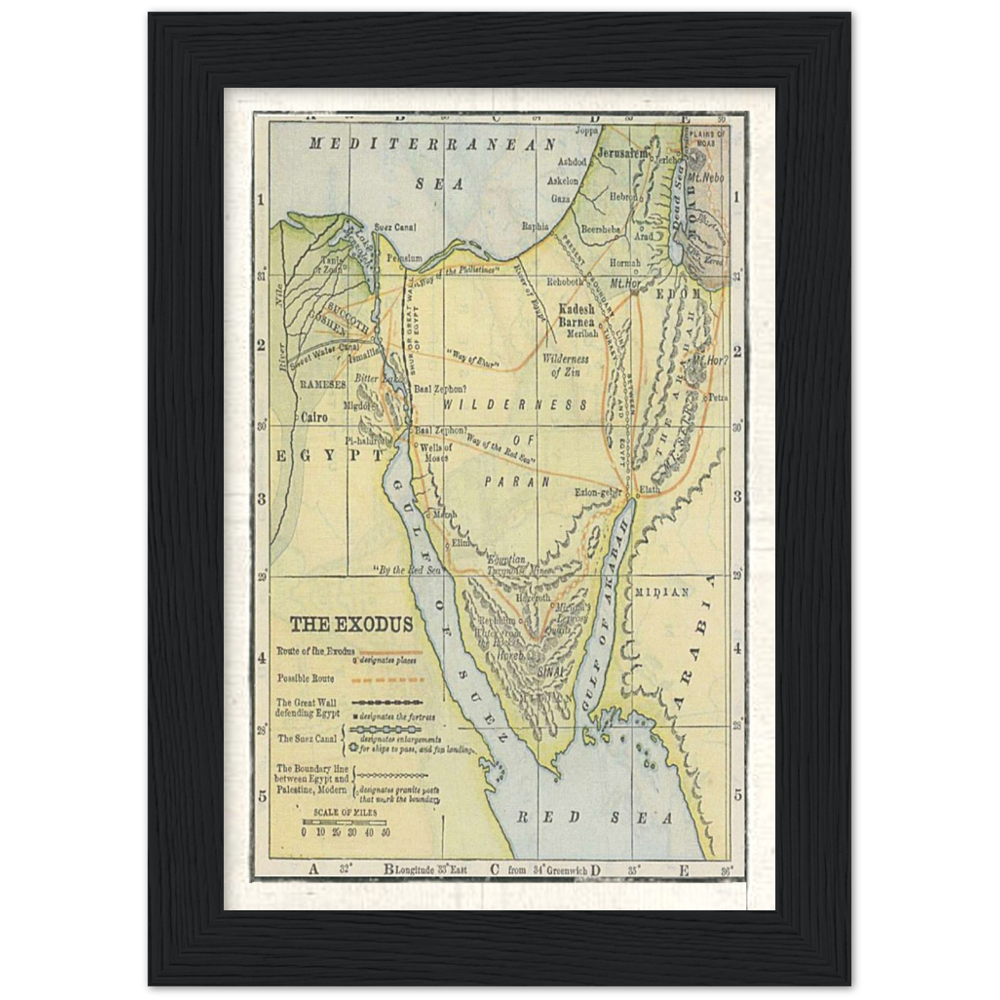 Map of The Exodus Framed Poster Print