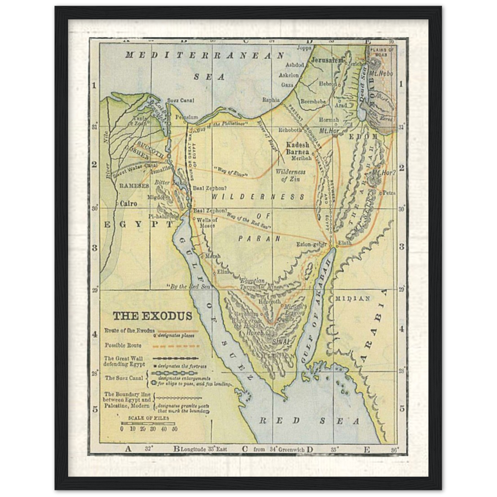 Map of The Exodus Framed Poster Print