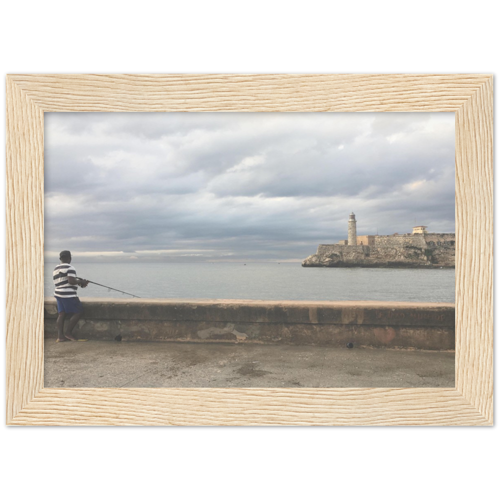 Fisher at La Malecon in Havana, Cuba Framed Photo Print