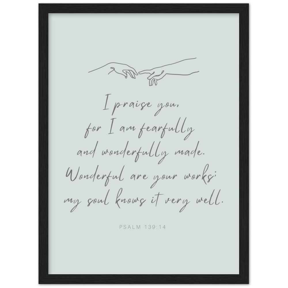 Bible Verse Framed Poster Print - Psalm 139:14