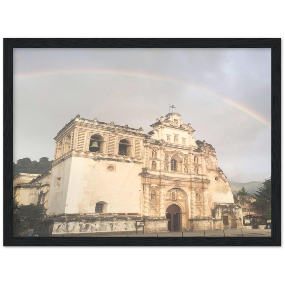 Church and Rainbow Antigua, Guatemala Framed Photo Print