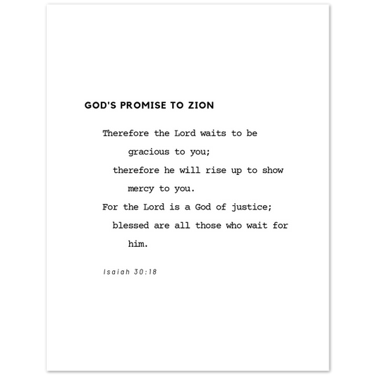 Bible Verse Poster Print - Isaiah 30:18