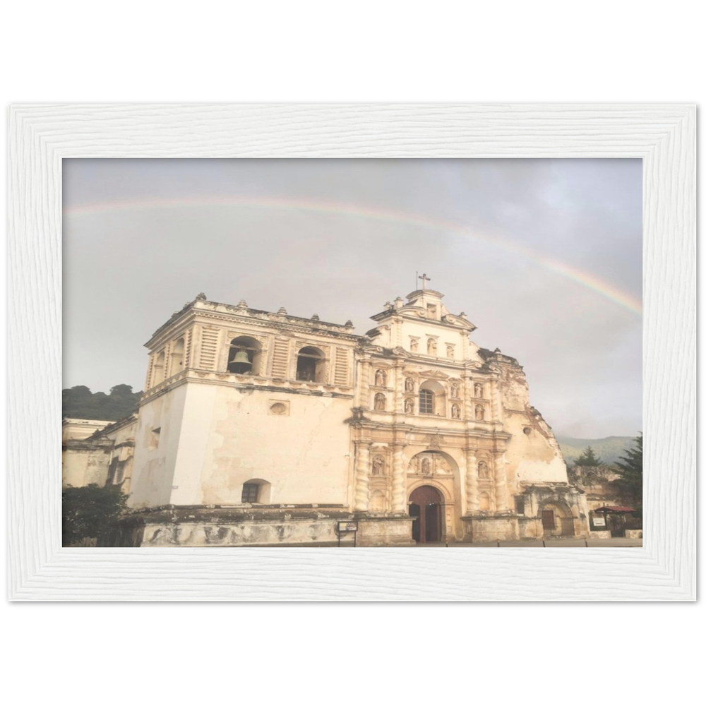 Church and Rainbow Antigua, Guatemala Framed Photo Print