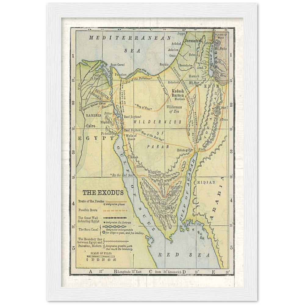 Map of The Exodus Framed Poster Print