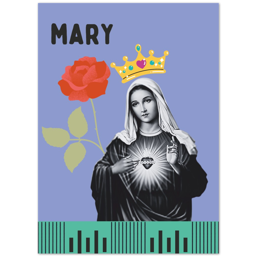 Pop Art Style Portrait of Virgin Mary