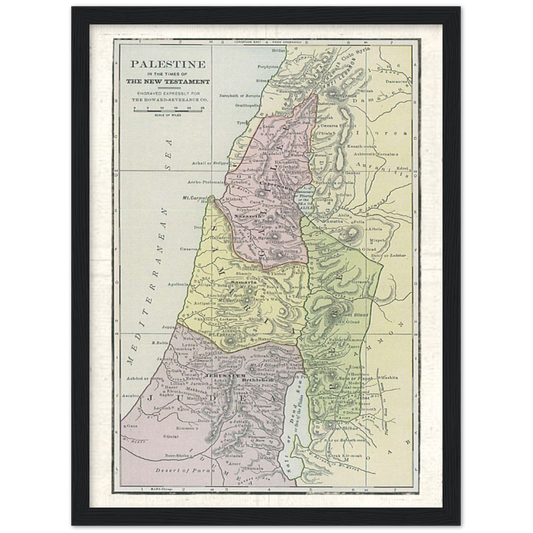 Map of Palistine in the New Testament Framed Poster Print